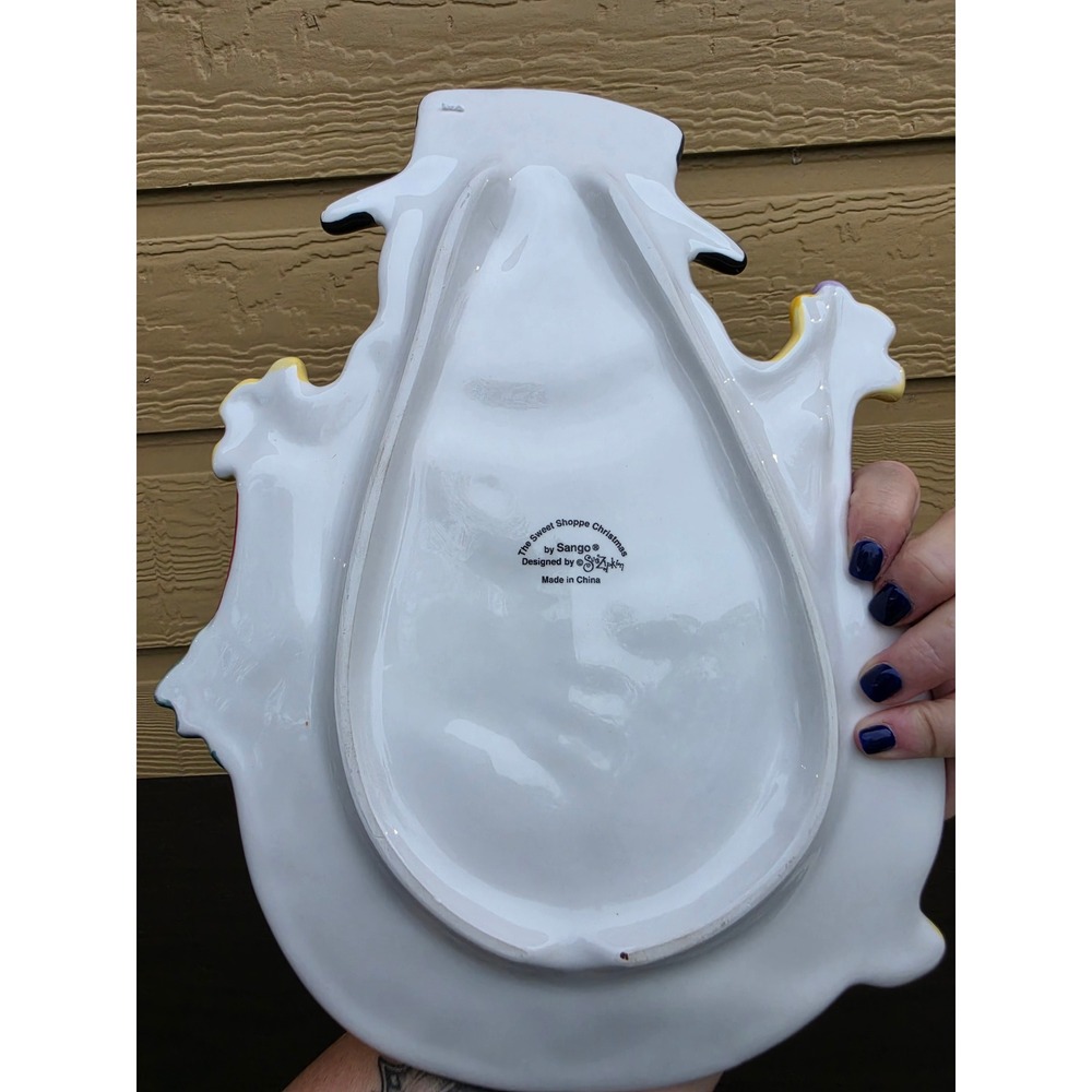 Sango The Sweet Shoppe Christmas Snowman Cookie Tray Sue Zipkin 12.5in Platter - Picture 3 of 8